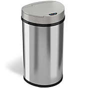 iTouchless Stainless Steel Semi-Round Sensor Trash Can with AbsorbX Odor Filter 13 Gallon Silver