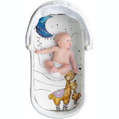 JumpOff Jo Fitted Bassinet Sheet, , 16" x 32" - Llama & Mama. View a larger version of this product image.