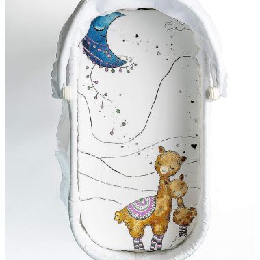 JumpOff Jo Fitted Bassinet Sheet, , 16" x 32" - Llama & Mama. View a larger version of this product image.