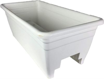The HC Companies 204764 Spx24Db0A10 Akro White Deck Rail Box Planter, 24
