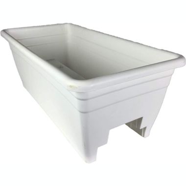 The HC Companies 204764 Spx24Db0A10 Akro White Deck Rail Box Planter, 24. View a larger version of this product image.