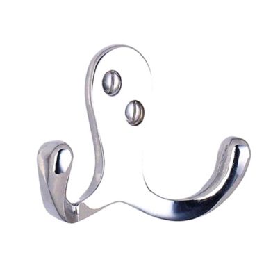 Smedbo Double Coat Hook 1 3/4" Polished Chrome. View a larger version of this product image.