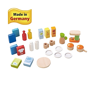 HABA Little Friends Dollhouse Kitchen Accessories - 24 Piece Set for 4&quot; Bendy Dolls. View a larger version of this product image.
