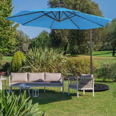 Hooya Imp.& Exp.  10 Feet Patio Solar Powered Cantilever Umbrella with Tilting System. View a larger version of this product image.