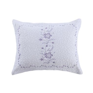 MarCielo 2 Pieces Quilted Embroidery Pillow Shams. View a larger version of this product image.
