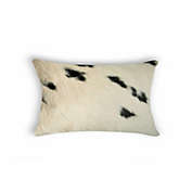 HomeRoots Home Decor. 12 x 20 x 5 White And Black Cowhide  Pillow.
