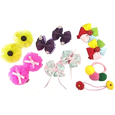 Wrapables Rainbow Flowers and Bows Hair Accessories (Set of 12). View a larger version of this product image.