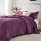 Alternate image 1 for Barefoot Bungalow Riviera Velvet Quilt and Pillow Sham Set, 3-Piece Full/Queen, Mauve
