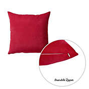 HomeRoots 2-Pack Red Brushed Twill Decorative Throw Pillow Covers - 18" x 18" (Set of 2 Covers)