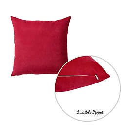 HomeRoots 2-Pack Red Brushed Twill Decorative Throw Pillow Covers - 18