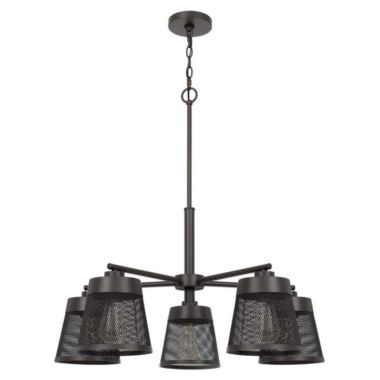 Cal Lighting 60W X 5 Hampton Metal Chandelier With Mesh Shades. View a larger version of this product image.