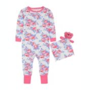 Sleep On It Infant Girls English Rose Zip-Front Coverall Pajama