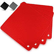 Zulay Kitchen Silicone Trivet Mat Set - Red