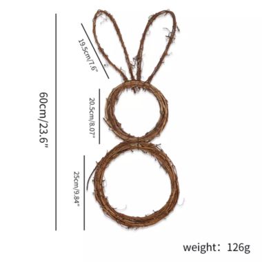 Department Store Easter DIY Folded Rattan Wreath - Bunny Pendant Easter Decoration for Home Holiday Party Decoration Supplies - No lights. View a larger version of this product image.