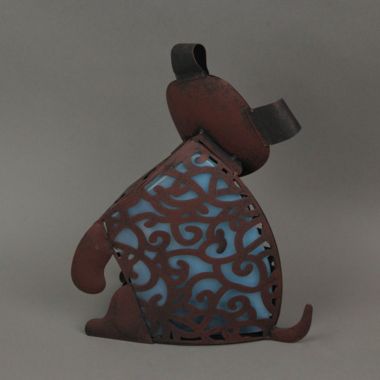 Things2Die4 Adorable Brown Metal Kitty Cat or Puppy Dog LED Solar Garden Statue Accent Light Patio Decor Sculpture. View a larger version of this product image.