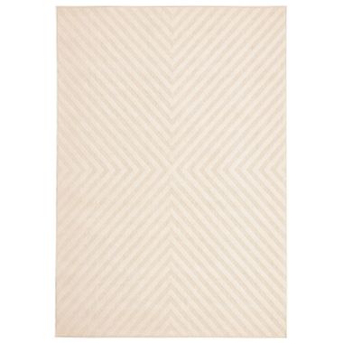 Chaudhary Living 4.5' x 6.5' Off White Abstract Rectangular Outdoor Area Throw Rug. View a larger version of this product image.