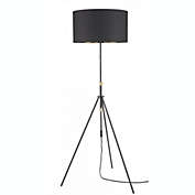 69" Modern Black & Gold Adjustable Tripod Floor Lamp - Nourison