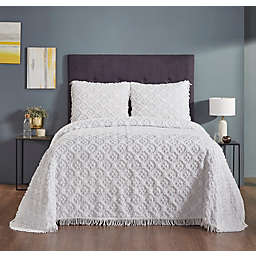Set of 4 Queen Charleston Collection 100% Cotton Tufted Unique Luxurious Bedspread Set White - Better Trends