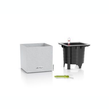 Lechuza USA 5.5" White All In One Stone Finish Planter. View a larger version of this product image.