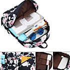 Alternate image 1 for Rose Print Backpack, Lunch Bag and Pencil Case Set -  Navy Blue