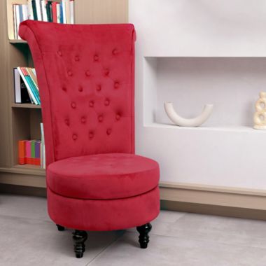 Tolead Royal Velvet High Back Armless Chair, Retro Elegant Luxury Throne Chair, Upholstered. View a larger version of this product image.