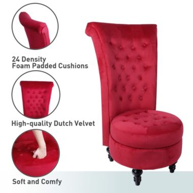 Tolead Royal Velvet High Back Armless Chair, Retro Elegant Luxury Throne Chair, Upholstered. View a larger version of this product image.