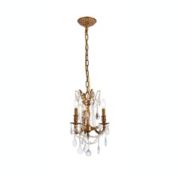 Elegant Lighting Rosalia 3 light French Gold Pendant Clear Royal Cut Crystal