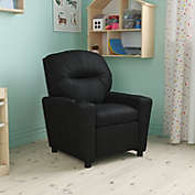 Flash Furniture Chandler Contemporary Black LeatherSoft Kids Recliner with Cup Holder