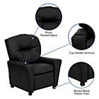 Alternate image 2 for Flash Furniture Chandler Contemporary Black LeatherSoft Kids Recliner with Cup Holder