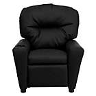 Alternate image 3 for Flash Furniture Chandler Contemporary Black LeatherSoft Kids Recliner with Cup Holder