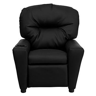 Flash Furniture Chandler Contemporary Black LeatherSoft Kids Recliner with Cup Holder. View a larger version of this product image.