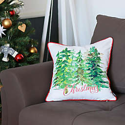 HomeRoots 2-Pack Christmas Trees Throw Pillow Cover in Multicolor - 18