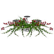 Northlight 32" Frosted Red Berry Candle Holder Christmas Tabletop Decor