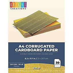 Bright Creations Corrugated Sheets for Invitations and Projects - Pack of 30, Gold