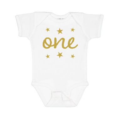 Inktastic 1st Birthday Outfit One Gold Gift Baby Boy or Baby Girl Bodysuit,  White | buybuy BABY