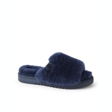 Fireside by Dearfoams Women's Cairns Genuine Shearling Slide with Metallic Trim. View a larger version of this product image.