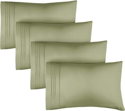 CGK Unlimited Pillowcase Set of 4 Soft Double Brushed Microfiber - King - Sage Green