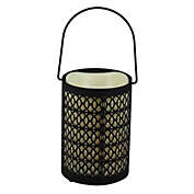 Melrose 12" Black Opulent Battery Operated Indoor LED Candle Lantern with Timer