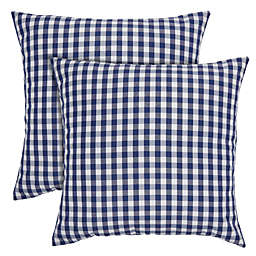Farmlyn Creek Set of 2 Plaid Throw Pillow Covers 20x20 in, Navy Blue and White Buffalo Farmhouse Decorative Cushion Case