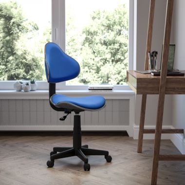 Flash Furniture Whitney Blue Fabric Swivel Ergonomic Task Office Chair. View a larger version of this product image.