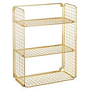 mDesign Decorative Metal Storage Organizer Shelf, 3 Levels - Wall Mount
