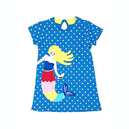 Wrapables Girls Casual Print Cotton Dress / Mermaid / 6T