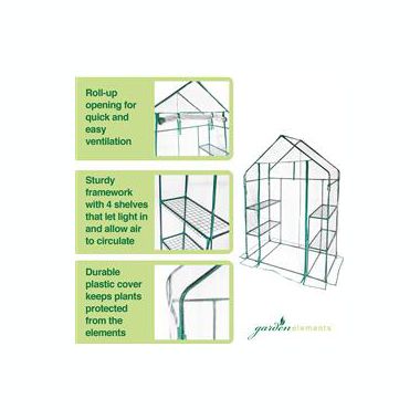 Garden Elements Personal Plastic Indoor/Outdoor Standing Greenhouse For Seed Starting and Propagation, Frost Protection (Clear, Medium, 56in x 29in x 77in). View a larger version of this product image.
