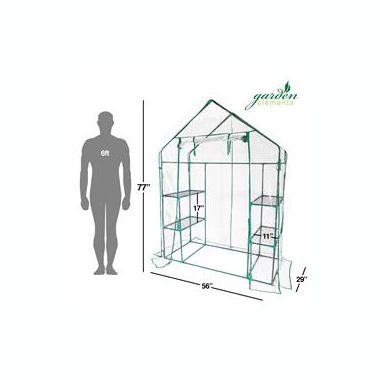 Garden Elements Personal Plastic Indoor/Outdoor Standing Greenhouse For Seed Starting and Propagation, Frost Protection (Clear, Medium, 56in x 29in x 77in). View a larger version of this product image.
