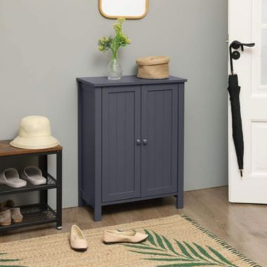 BreeBe Bathroom Floor Storage Cabinet Gray. View a larger version of this product image.