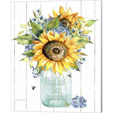 Great Art Now Sunshine Sunflowers B by Jean Plout 16-Inch x 20-Inch Canvas  Wall Art