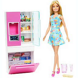 ​Barbie Doll, 11.5-in Blonde, and Furniture Set, Refrigerator with Working Water Dispenser and Three Kitchen Accessories