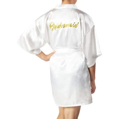 Sparkle And Bash White Satin Kimono Robes For Bridesmaid Bachelorette Party Gift Medium Bed Bath Beyond