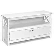Costway-CA 44&quot; Wooden Storage Cabinet TV Stand-White