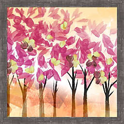 Metaverse Art Pink Trees by Northern Lights 18-Inch x 18-Inch Framed Wall Art